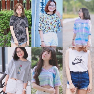 พร้อมส่ง เสื้อครอปน่ารัก 150บาท ทุกลายค้า