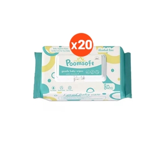 [10DD22ลด35บาท]【24h to send】Poomsoft ทิชชู่เปียก กระดาษเปียก 20Packs(1600pcs) baby wipes ทิชชู่เปียกสําหรับเด็ก