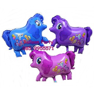 ลูกโป่งการ์ตูนรูปม้าโพนี่ พิ้งกี้พาย สีชมพูเข้ม Little Pony Pinky Pie Foil Balloons