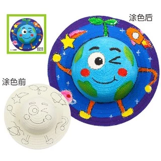 DIYหมวกฟางระบายสี ระบายสีศิลปะเด็ก Hat Painting