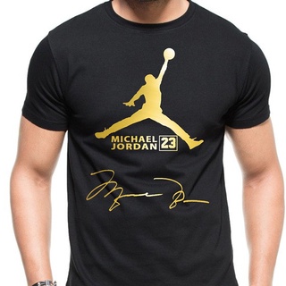 เสื้อยืดแขนสั้นลําลอง คอกลม ผ้าฝ้าย ลาย Air Jordan Gold Vr สําหรับผู้ชาย DF12HJ26897