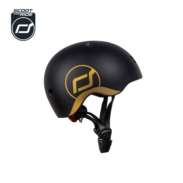Scoot And Ride 96532 หมวกนิรภัย XXS-S (48-52 ซม.) สีทองสีดําสําหรับเด็กอายุ 1+