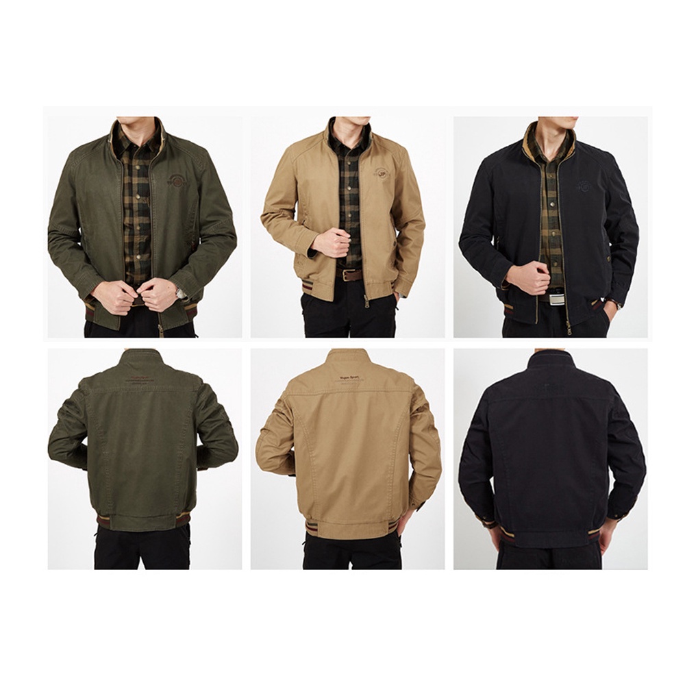JEEP SPIRIT 1941 ESTD เสื้อแจ็กเก็ตลําลอง ผ้าฝ้าย สองด้าน มีหลายกระเป๋า แฟชั่นฤดูใบไม้ร่วง สไตล์ทหาร สําหรับผู้ชาย 8XL