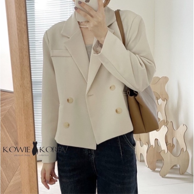 Kowie Korea Neko  ( 232 ) เบลเซอร์สั้นสีขาวครีม