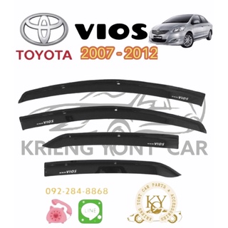 กันสาด/คิ้วกันสาด โตโยต้า วีออส 2007-2012 สีดำ  Toyota Vios 2007-2012 สีดำ