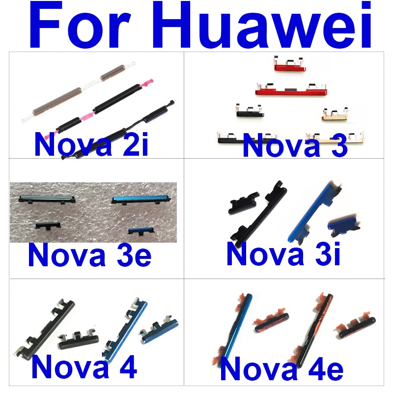 Original ด้านข้างเปิดปุ่มปรับระดับเสียงสําหรับ Huawei Nova 2I 3 3I 3E 4 4E Volume Up Down สําหรับ No