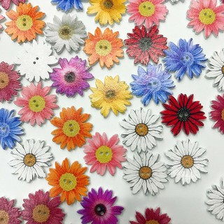 แฟนชั่น DIY กระดุมไม้แฟนซีคละแบบ 50 เม็ด
