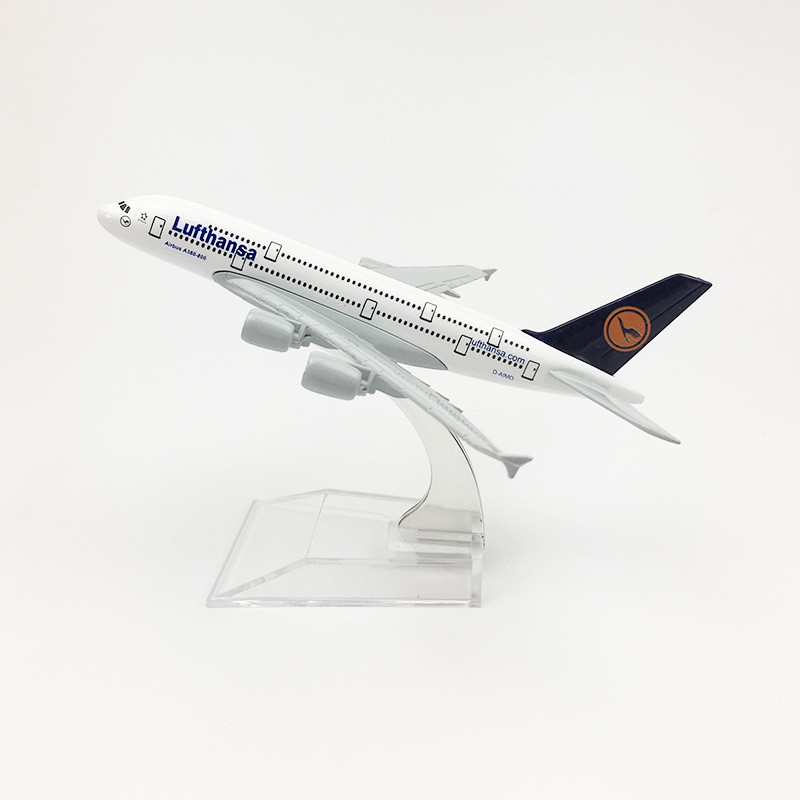 [16cm] โมเดลเครื่องบิน Lufthansa A380 (Aircraft Metal Model) วัสดุทำจากเหล็ก พร้อมฐาน ของเล่น ของสะสม เสริมฮวงจุ้ย