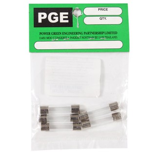 ฟิวส์หลอดแก้ว PGE 0.5A 5ชิ้น GLASS TUBE FUSE 0.5A 5EA PGE