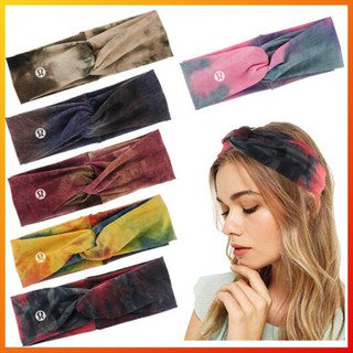 Lululemon New 8 Color  Tie Dye Yoga Exercise Hair Band European and American Fashion High Elastic Fitness Headband