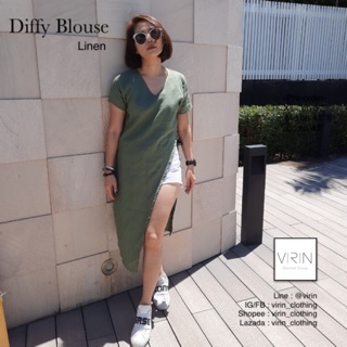 Virin_Clothing เสื้อลินิน รุ่น Diffy blouse มี 8 สี