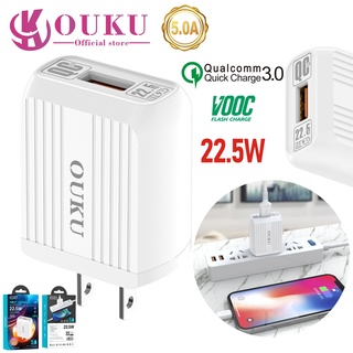 NEW OUKU รุ่นQ10 หัวชาร์จมือถือ 5A ชาร์จเร็ว 1USB OUKU Q10 ของแท้100% 22.5W เสถียรสุด ไม่ร้อน ปลอดภัย พร้อมส่ง