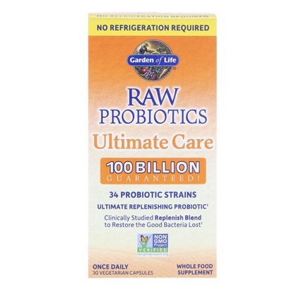 Garden of life Raw Probiotics ultimate care 100 billion 30 vegetarian capsules หมดอายุ 09/2026