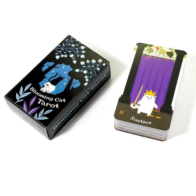 Flower Season Cat Tarot Blooming Cat Tarot เกมกระดานการ์ดแบบกําหนดเองภาษาอังกฤษ