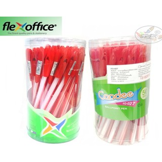 ปากกาลูกลื่นFlexOffice Candee สีแดง  FO-027 50ด้าม