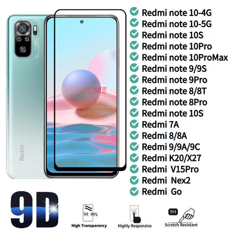 ฟิล์มกระจกนิรภัยกันรอยหน้าจอสําหรับ Xiaomi Redmi Note10 10S 9 8 V15 Pro Max 9S 8T 7A 8A 9A 9C K20 X2