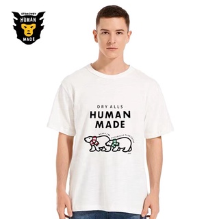 เสื้อยืดผ้าฝ้าย เสื้อยืดหมีขั้วโลกคู่ HUMAN MADE 20AW Christmas limited 2022 new couple with the same couple short sleev