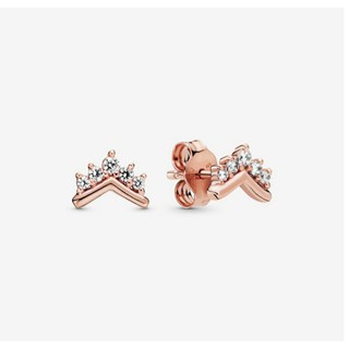 (พร้อมส่ง)*New*Pandora Rose Tiara Wishbone Stud Earrings