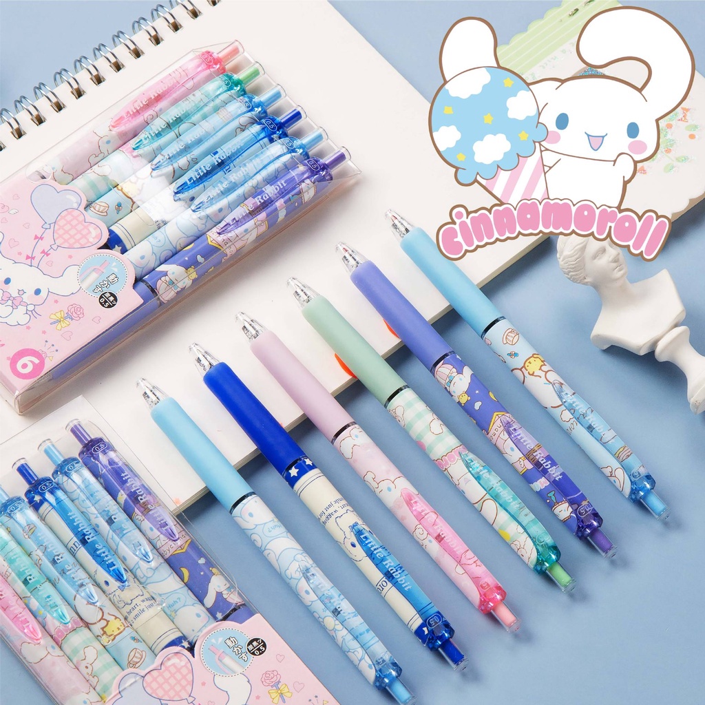 Cinnamoroll Babycinnamoroll ปากกาลูกลื่น Sanrio กดปากกาเจล 0.5 มม. สีดํา ลายเซ็น ปากกาทางเลือก เติมเครื่องเขียนนักเรียน ขายส่ง