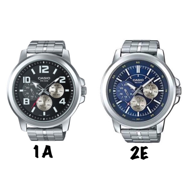 CASIO ของแท้ 100% รุ่น MTP-X300D มี 2 สี นาฬิกาผู้ชาย สายสแตนเลส พร้อมกล่องและรับประกัน 1ปี MTPX300D, MTPX300