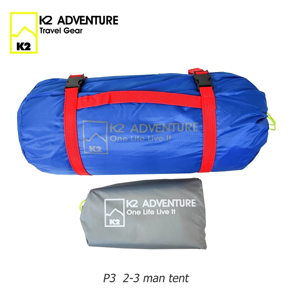 เต็นท์มอเตอร์ไซค K2 ADVENTURE รุ่น P3 สีน้ำเงิน นอน 2-3 คน น้ำหนักเบา เสาอลู กันฝน กันลม thumbnail 9