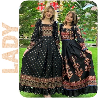 43 [ Lady Collection ]  MaxiDress Bohemian-Indian Style เดรสโบฮีเมี่ยน