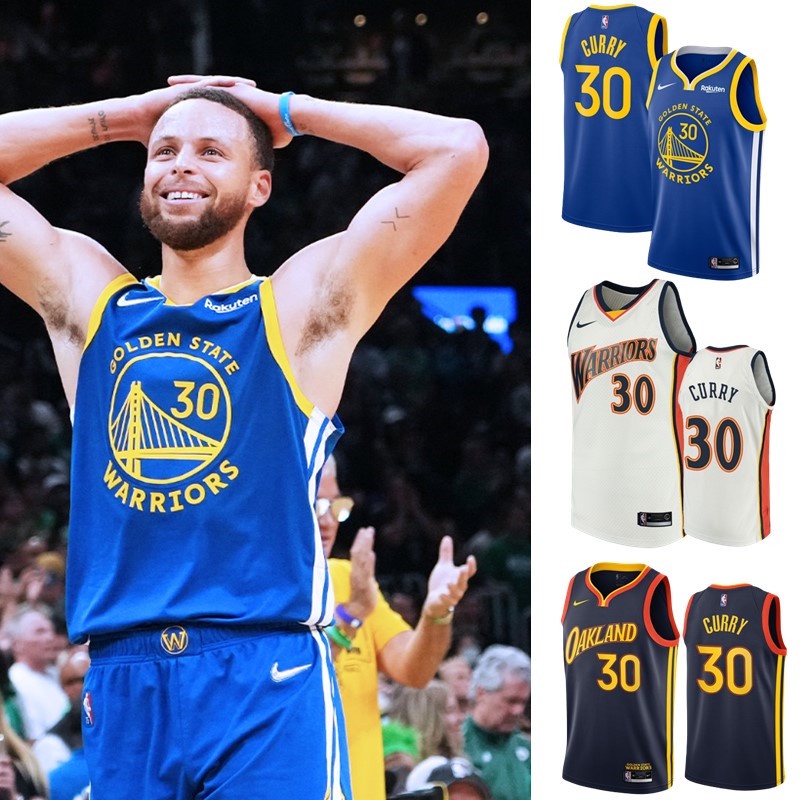 #30 เสื้อกีฬาแขนสั้น ลายทีม Warriors Curry Blue No.30 สไตล์เมืองอื่น ๆ 2024