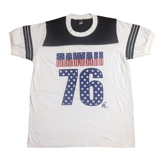 เสื้อยืด อกต่อ HAWAII ตัวเลข 76 งานดี ผ้าสวย 300 bath