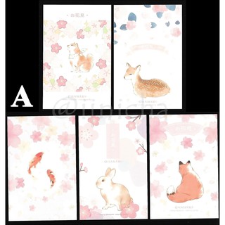 Postcard โปสการ์ด แบ่งขาย ลาย น้อล&amp;ซากุระ