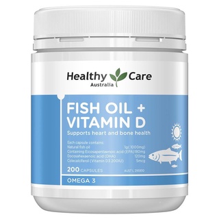 Healthy Care Fish Oil + Vitamin D 200 Capsules