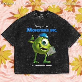 เสื้อยืดผ้าฝ้ายพิมพ์ลายขายดี เสื้อยืด พิมพ์ลาย Inc WASHED OVERSIZE MONSTER | เสื้อยืด ขนาดใหญ่ | เสื้อยืดซักได้ | หินล้า