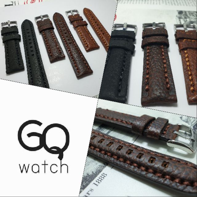 GQ watch สายนาฬิกา สายหนังแท้ รุ่น Stylist มีเอกลักษณ์เฉพาะตัวไม่เหมือนใคร wristwatch strap genuine leather: seiko
