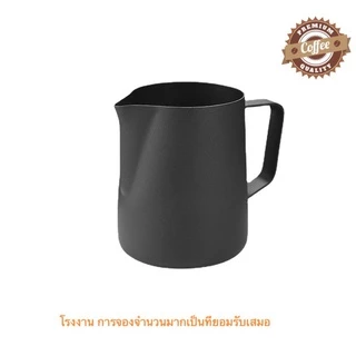 จัดส่งในวันเดีย！เหยือกตีฟองนม สีดำด้าน 350ml 600ml Teflon milk pitcher latte art milk jug เหยือกนมลาเต้อาร์ท