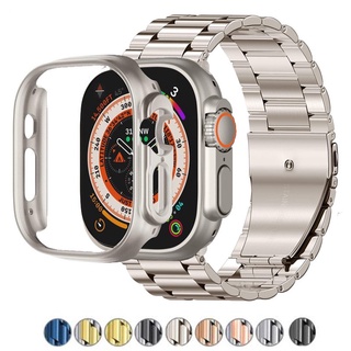 สายนาฬิกาข้อมือสเตนเลส และเคส สําหรับ Apple Watch Band Ultra 49 มม. iWatch Ultra 49 มม.