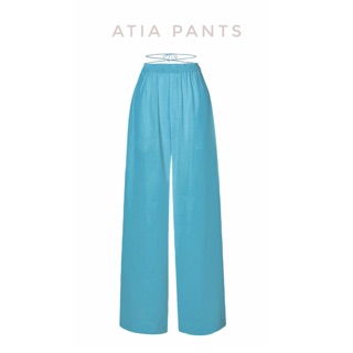 Chatnapa - Atia Pants (Turquoise) กางเกงเอวยางยืดสีฟ้า