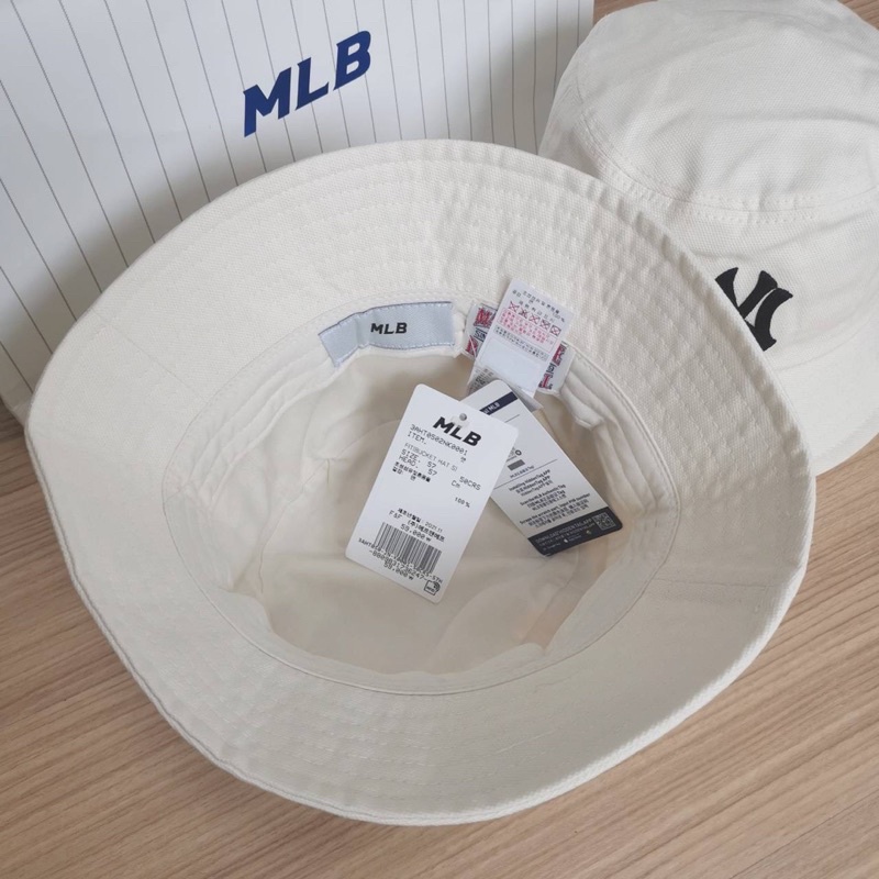 พร้อมส่ง MLB Oxford Bucket Hat หมวกปีก logo NY #3