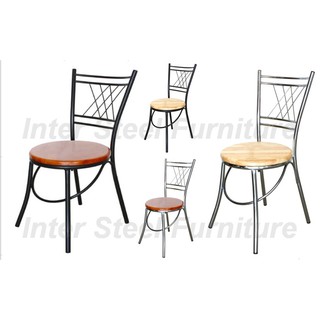 Inter Steel  เก้าอี้เหล็กใช้เป็นเก้าอี้กินข้าว รุ่น CH111ที่นั่งไม้ยาง Diner chair steel chair