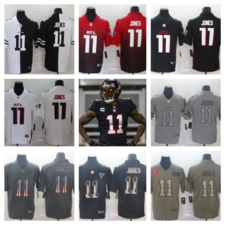 เสื้อยืดแขนสั้นลําลอง พิมพ์ลาย NFL Atlanta Falcons Julio Jones Jersey สไตล์สปอร์ต