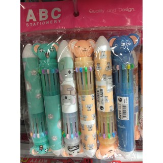 ปากกา ลูกลื่น อเนกประสงค์ ลายการ์ตูนน่ารัก  12 สี 12 in 1