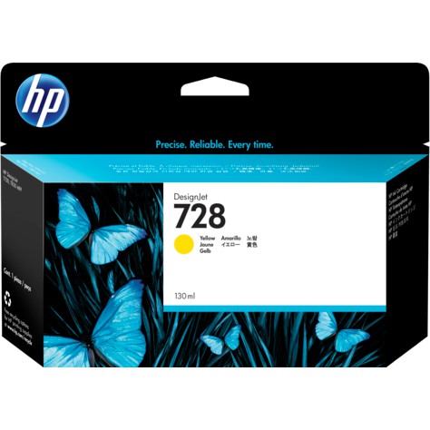 หมึกพิมพ์แท้ HP 728 130-ml Yellow Ink Crtg(F9J65A)