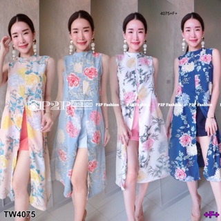 🎀ชุดเซทสองชิ้น เสื้อลายดอกพร้อมกางเกงสี คุ้ม📌