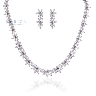 Neriza Jewelry/ ชุดเครื่องประดับเจ้าสาวเพชรสังเคราะห์ รับประกันประกายไฟเทียบเท่าเพชรแท้ จัดส่งฟรีพร้อมกล่องNSW005