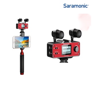 Saramonic SmartMixer Mixer รวมเสียงไมโครโฟน TRS 3.5มม. 2 ช่อง พร้อมสายไมโครโฟนหนีบปกเสื้อมินิ XLR ใช้ได้กับ iOS,Android