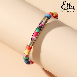 Ellastore123 สร้อยข้อมือถักเปีย แม่เหล็ก น้ําหนักเบา ดูดซับแรงกระแทก สําหรับของขวัญ