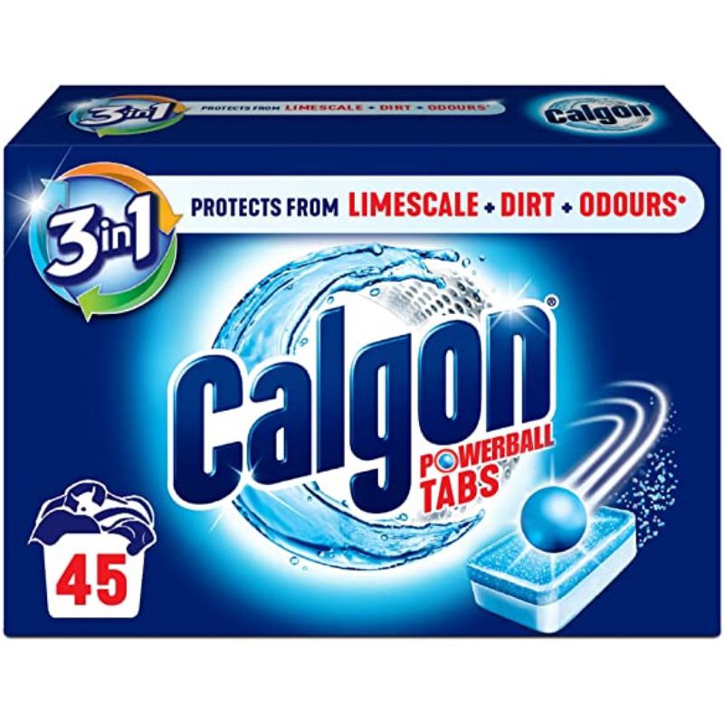 *Kerry* (แบ่งขาย 3ก้อน) Calgon 3in1 เม็ดก้อนทำความสะอาดเครื่องซักผ้า