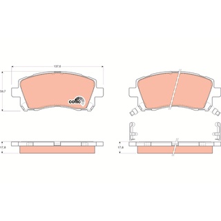 ผ้าดิสเบรคหน้า SUBARU FORESTER SF 1998-2002 IMPREZA GC GF GG GD 1994-2009 LEGACY BD BG BE BH 1996-2003 GDB3217 TRW