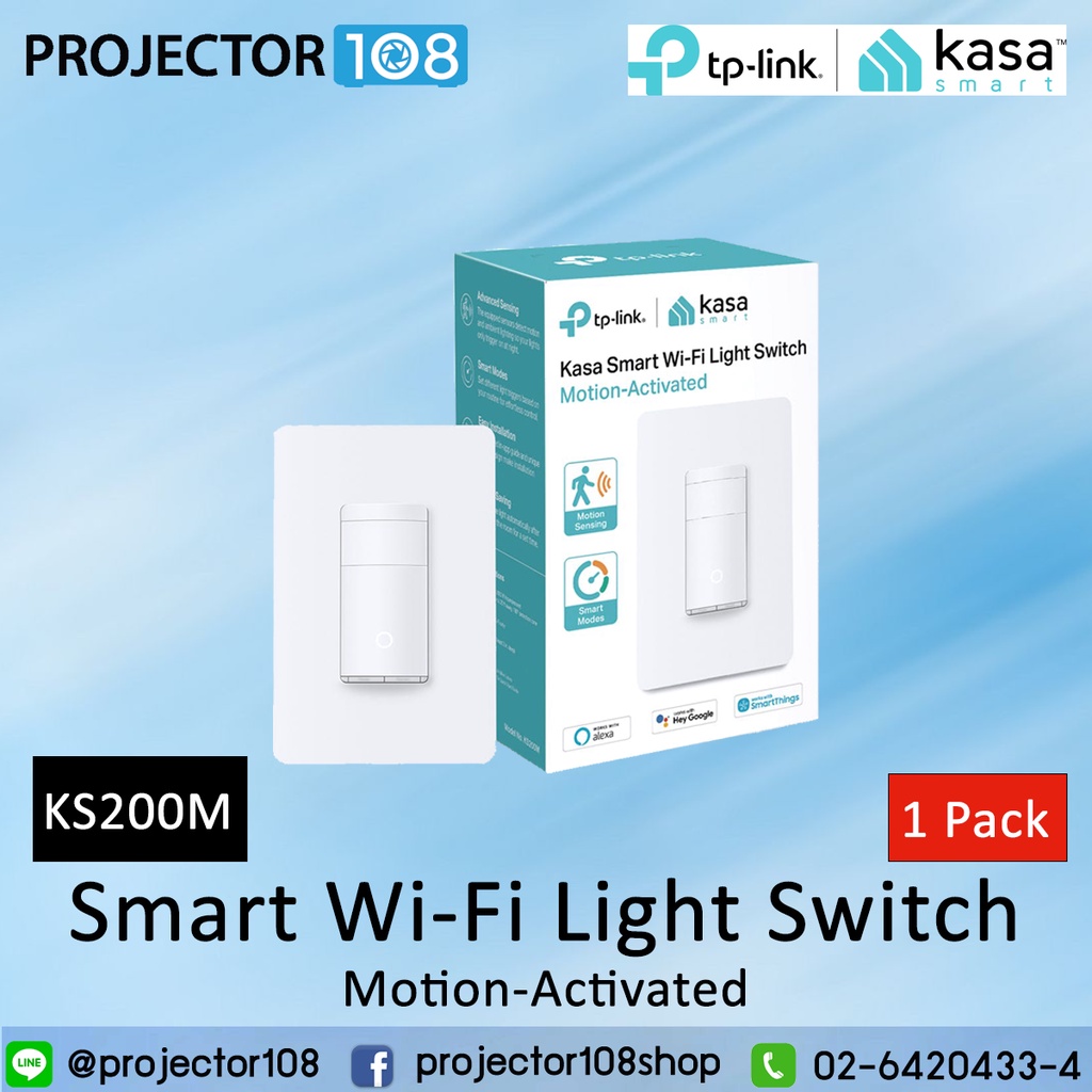 TP-Link Kasa Smart Wi-Fi Light Switch, Motion-Activated, Bring Home Smart Lighting Controls | KS200M