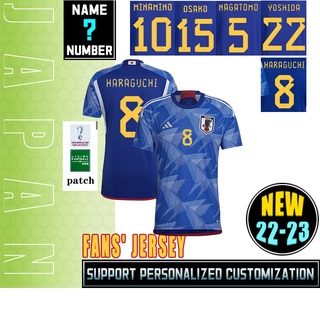 เสื้อกีฬาแขนสั้น ลายทีมชาติฟุตบอล Japan 22-23 Fans ไซซ์ S-4XL