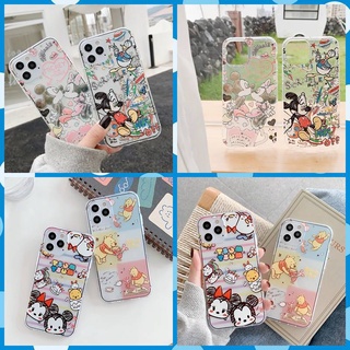 เคสโทรศัพท์มือถือซิลิโคน TPU พิมพ์ลายมิกกี้ มินนี่ จูบ สําหรับ IPhone 11 X 12 XS XR