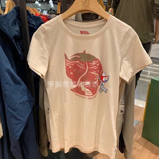 Fjallraven เสื้อยืดลําลอง ผ้าฝ้าย แขนสั้น คอกลม พิมพ์ลายสุนัขจิ้งจอกอาร์กติก สําหรับผู้หญิงS-5XL